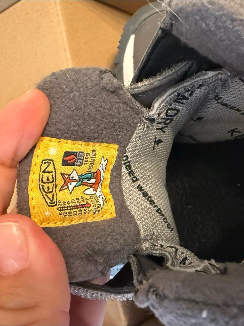 KEEN Kids Gray Velcro Winter Boots